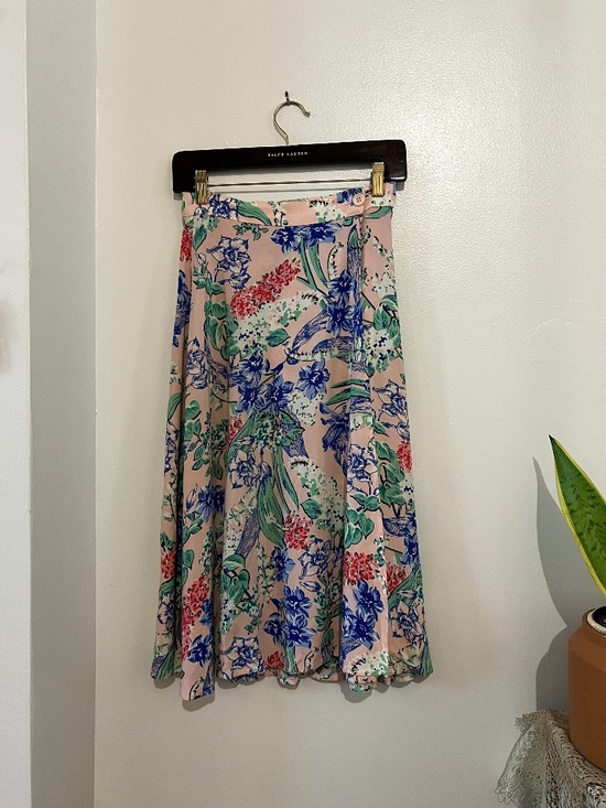 American Apparel Dresses & Skirts - American Apparel Lulu Midi Skirt, Deadstock Floral Print Blush Pink, XS/S